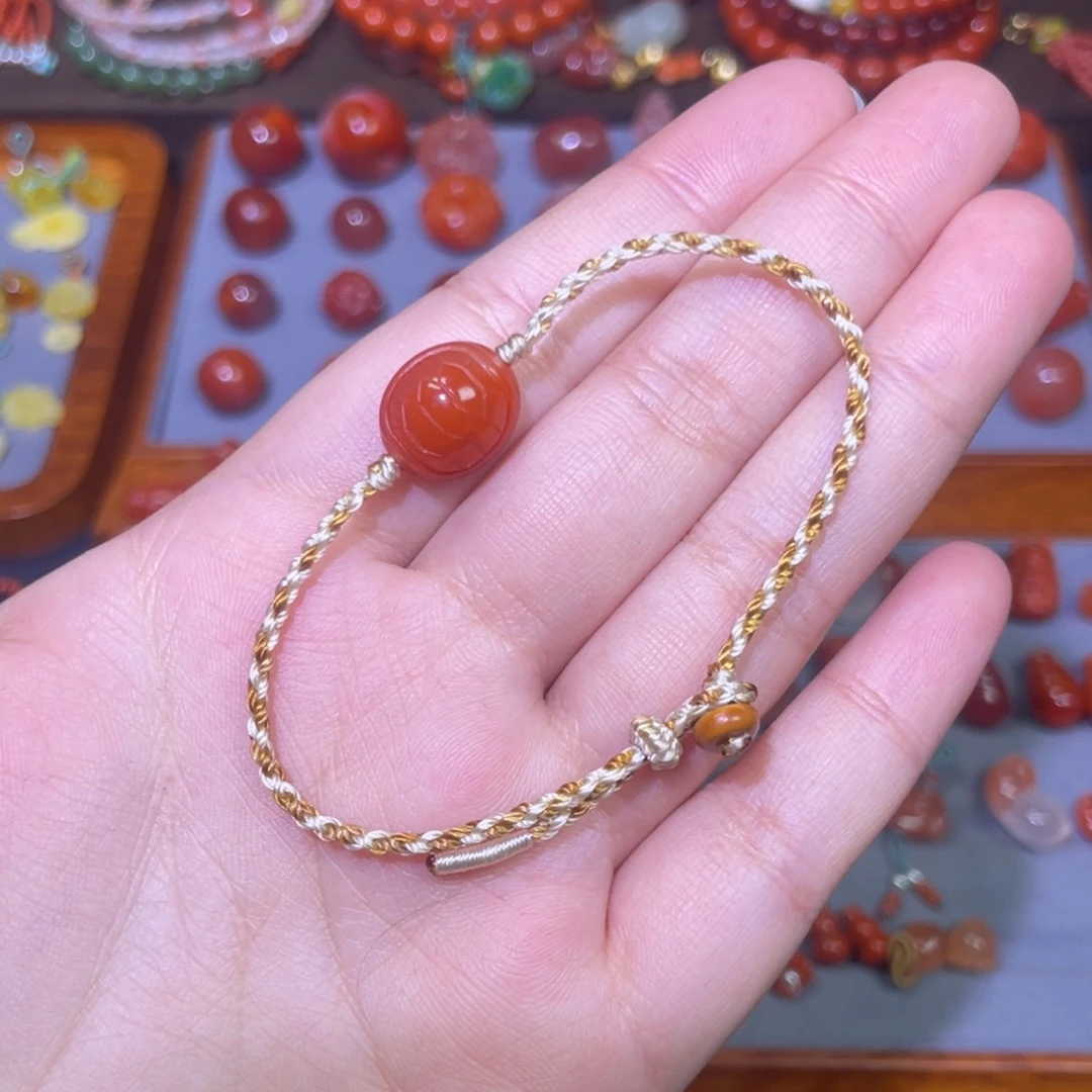 南红玛瑙未镶嵌富甲天下手绳