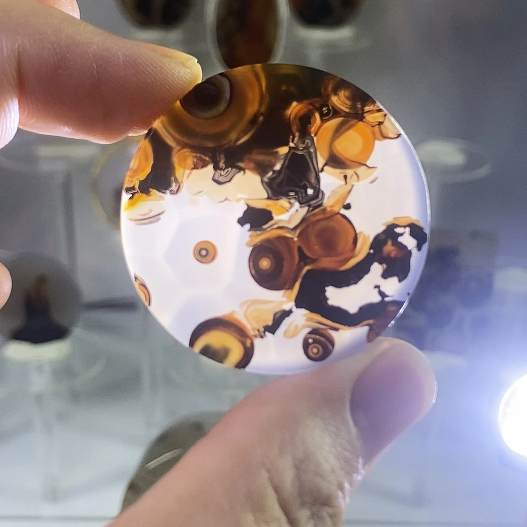 合成碳硅石非金属时尚图纹画面石饰品