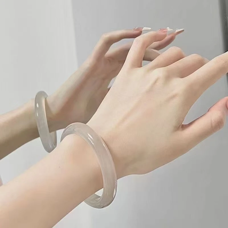 【布止】白月光手镯冰白手镯少女古风高颜值高品质配饰百搭显白镯子