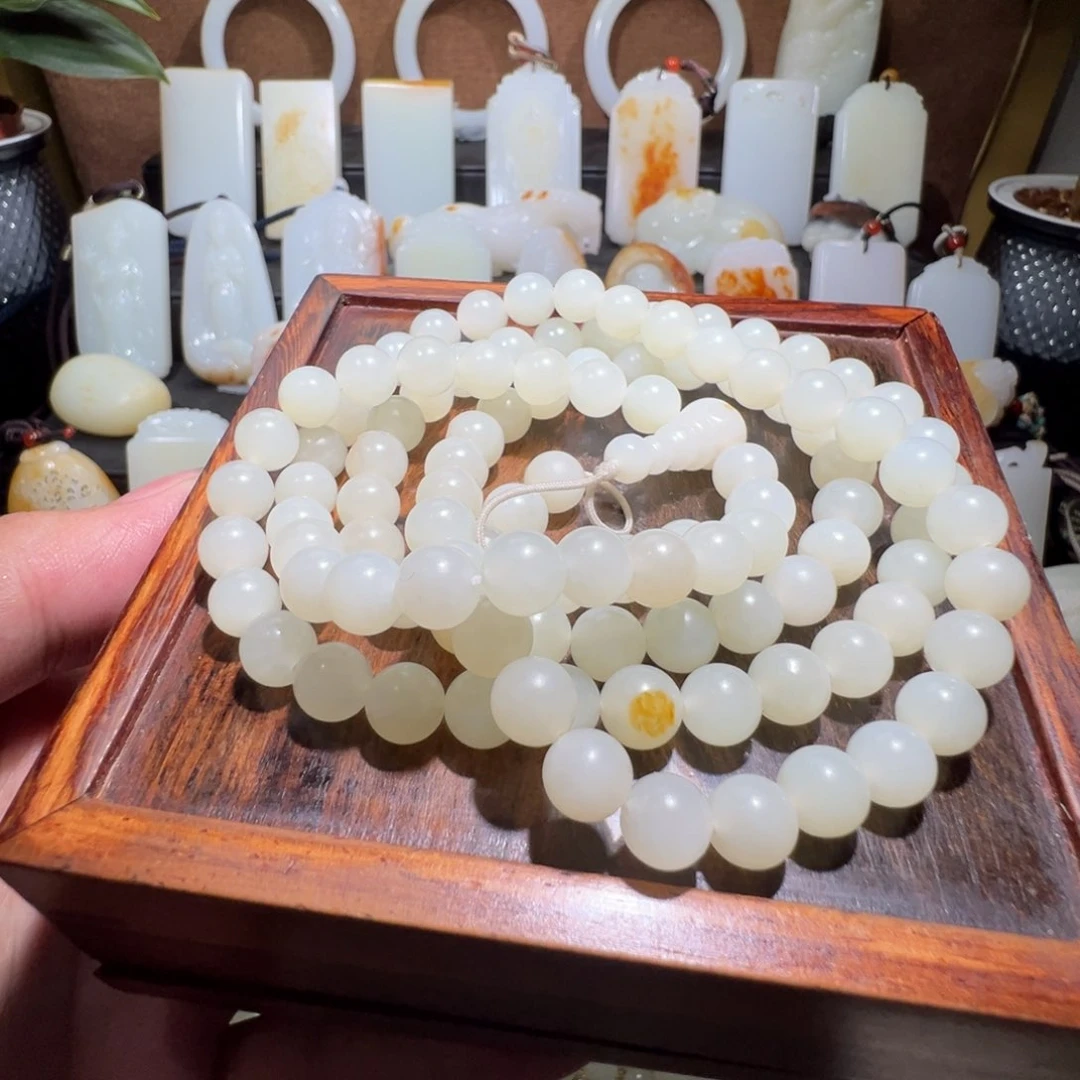 和田玉未镶嵌项链紫*壶