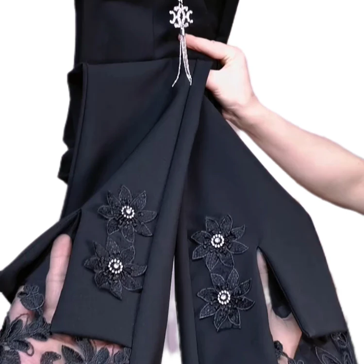 802款春季南韩四面弹力微喇裤