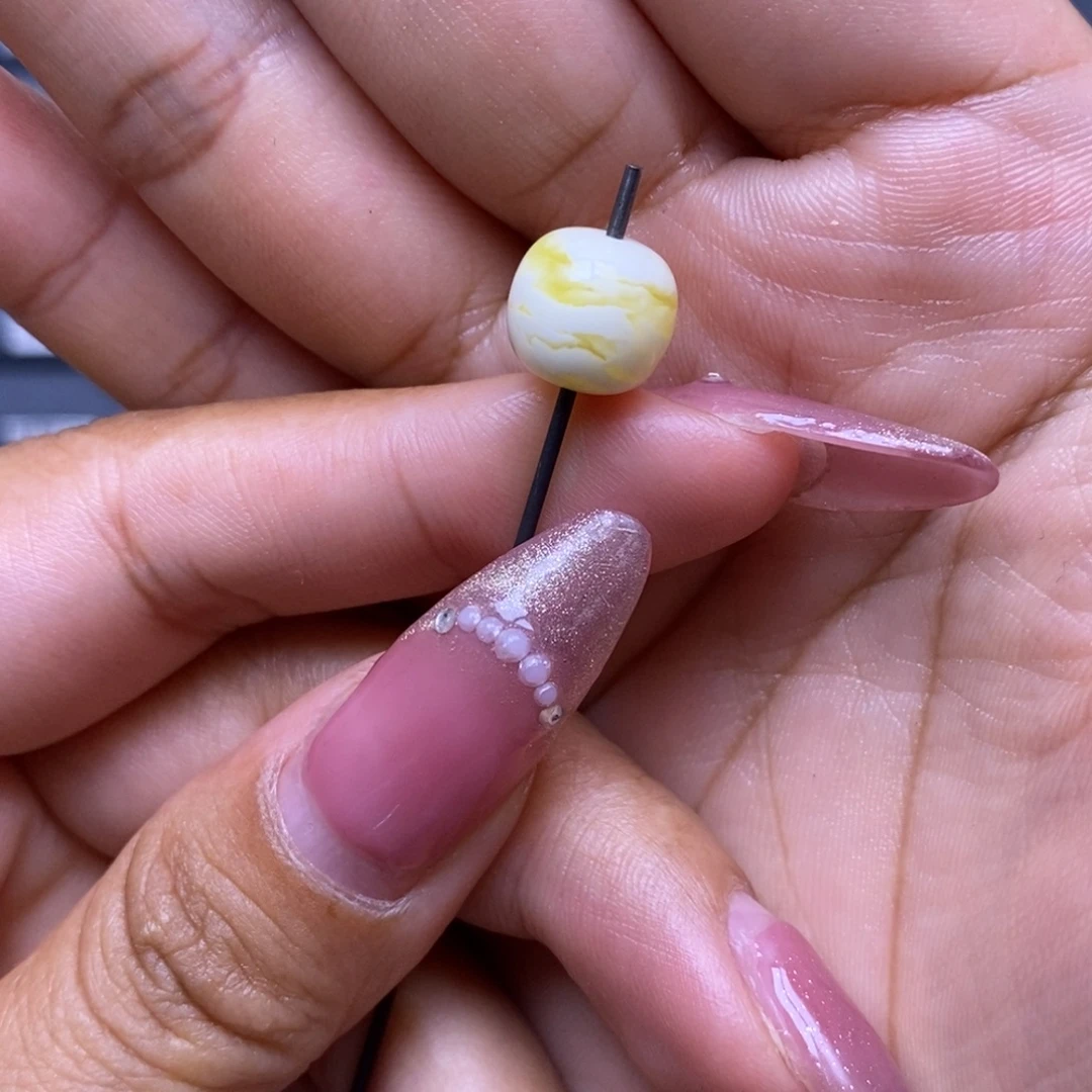 植物珀未镶嵌珠宝奇石金瓷白妖花老型10.2*9.4mm