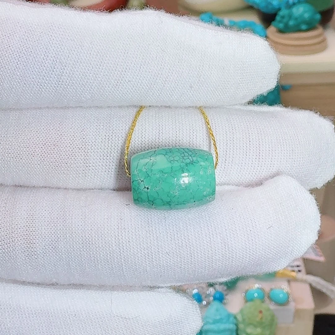 绿松石未镶嵌珠宝奇石桶珠