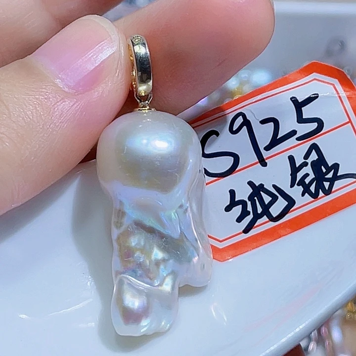 淡水珍珠银S925镶嵌颈饰