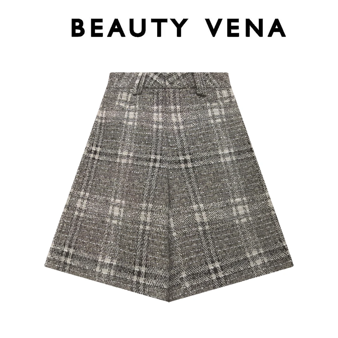BEAUTY VENA奶咖时尚小香风轻奢中裤