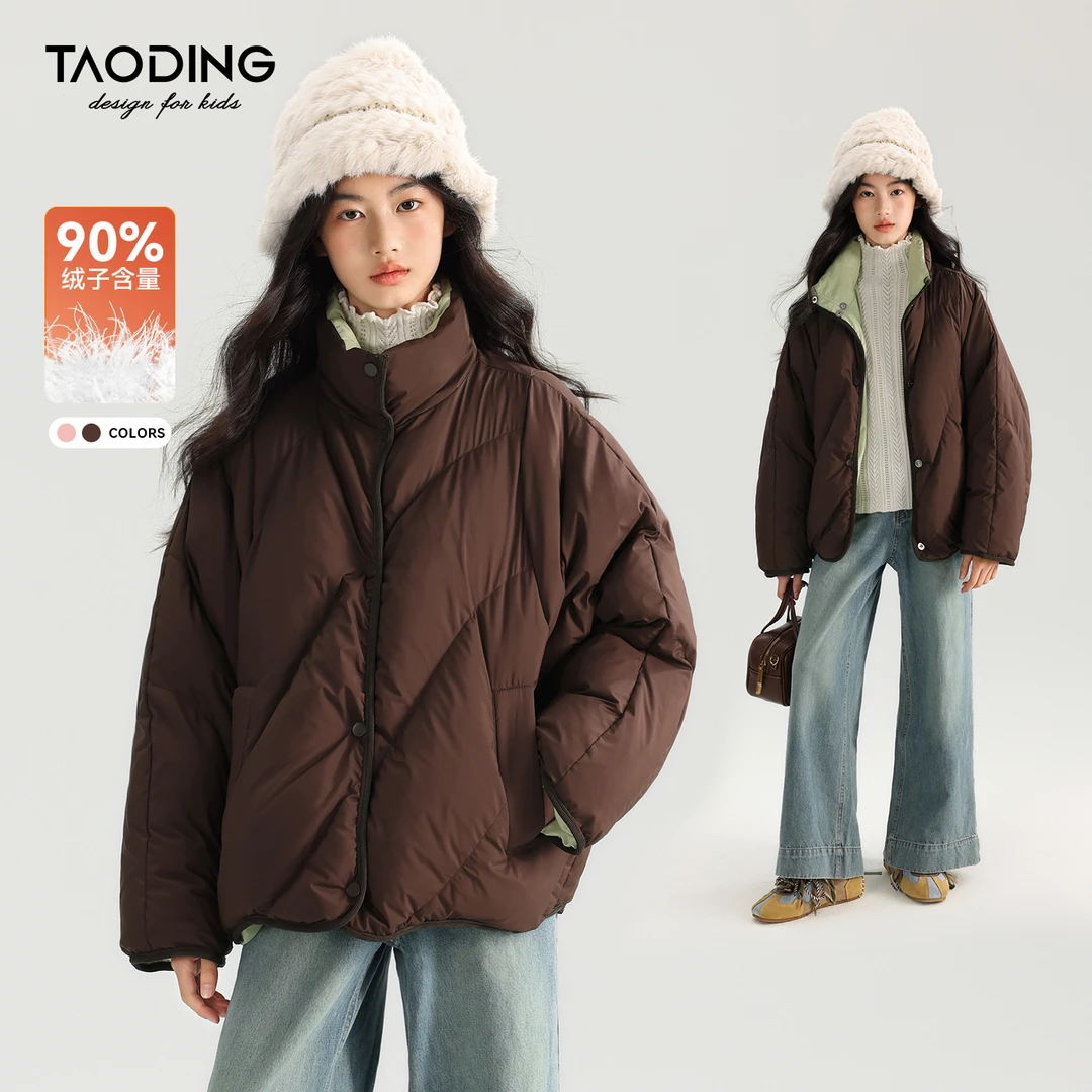 淘町女童羽绒服秋冬新款加厚宽松保暖小个子面包服儿童防风外套潮