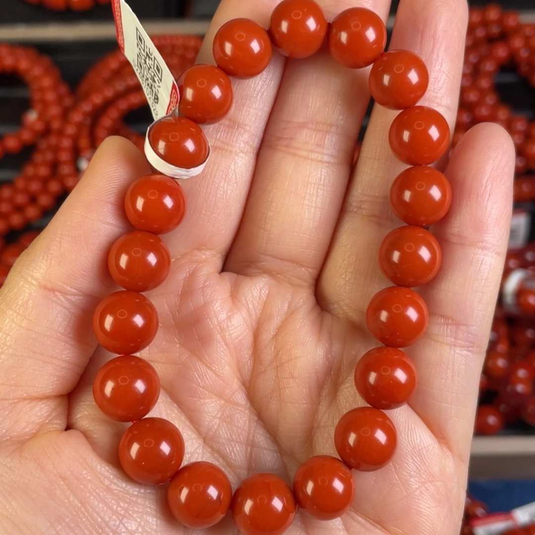 活****南红玛瑙未镶嵌手链满肉满色花