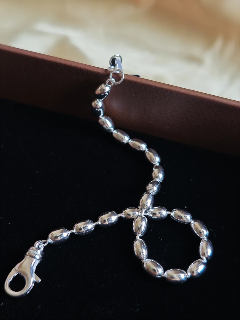 925银手链 925银手链妈妈时尚简约银制饰品百搭银色韩气质款手链