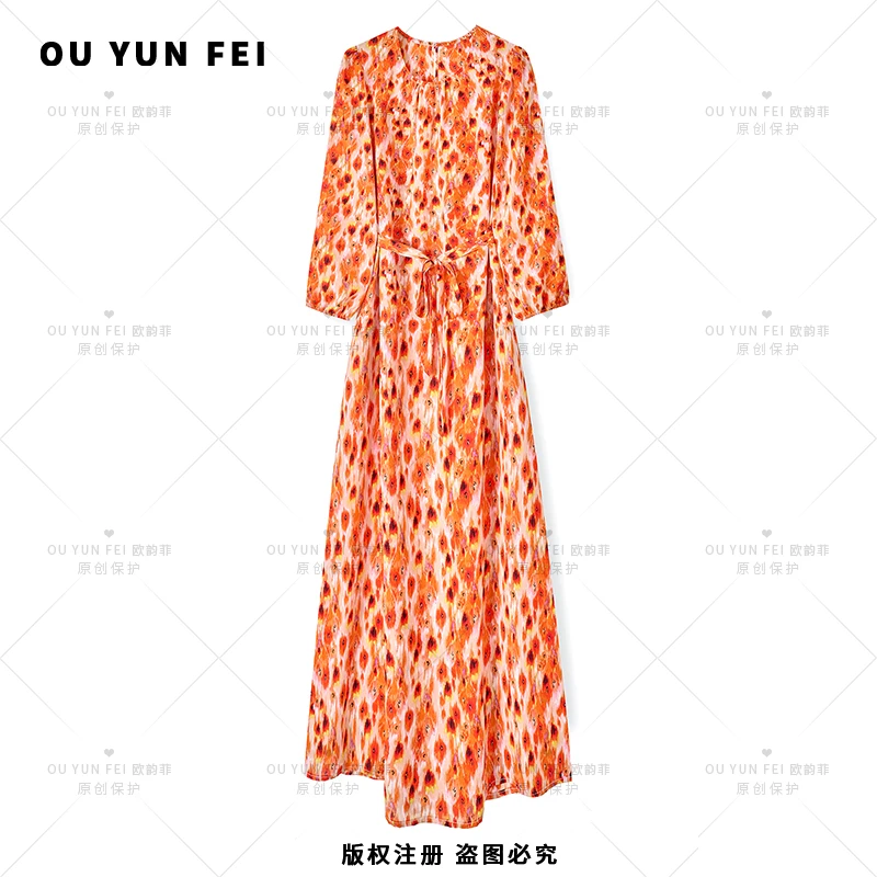 高级感连衣裙女早秋新款气质显瘦穿搭尚洋气长裙F1907