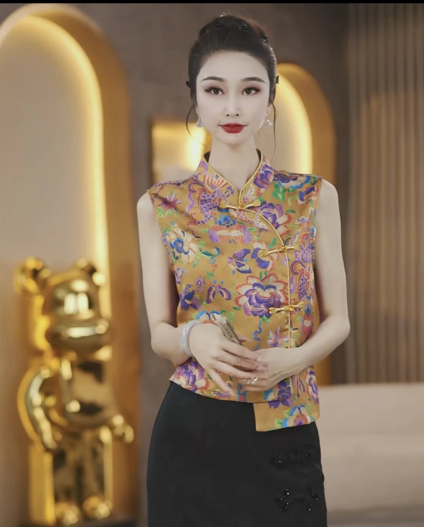 3820新国潮一字扣马甲