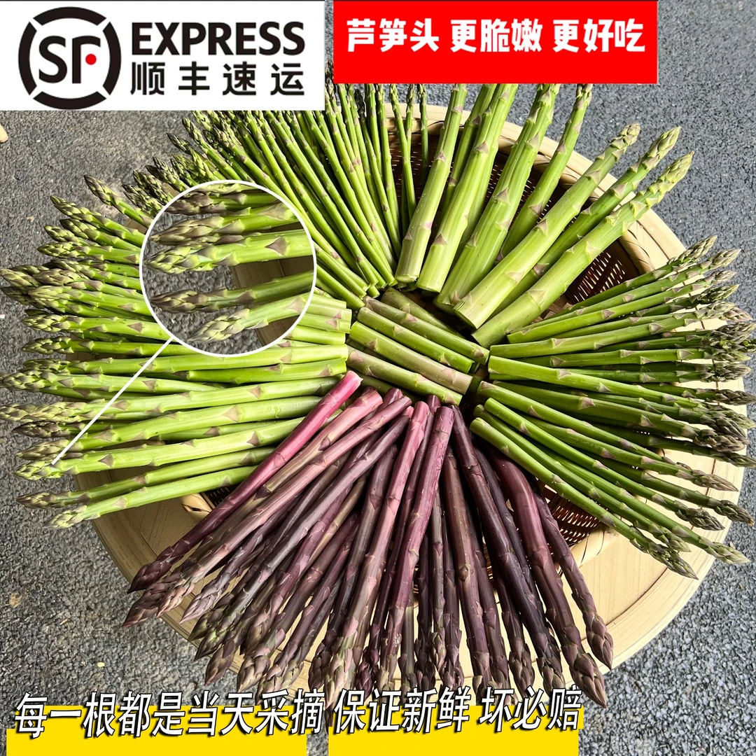 【新鲜芦笋系列绿色健康春季青笋紫笋顺丰包邮】当日现采现发坏包赔