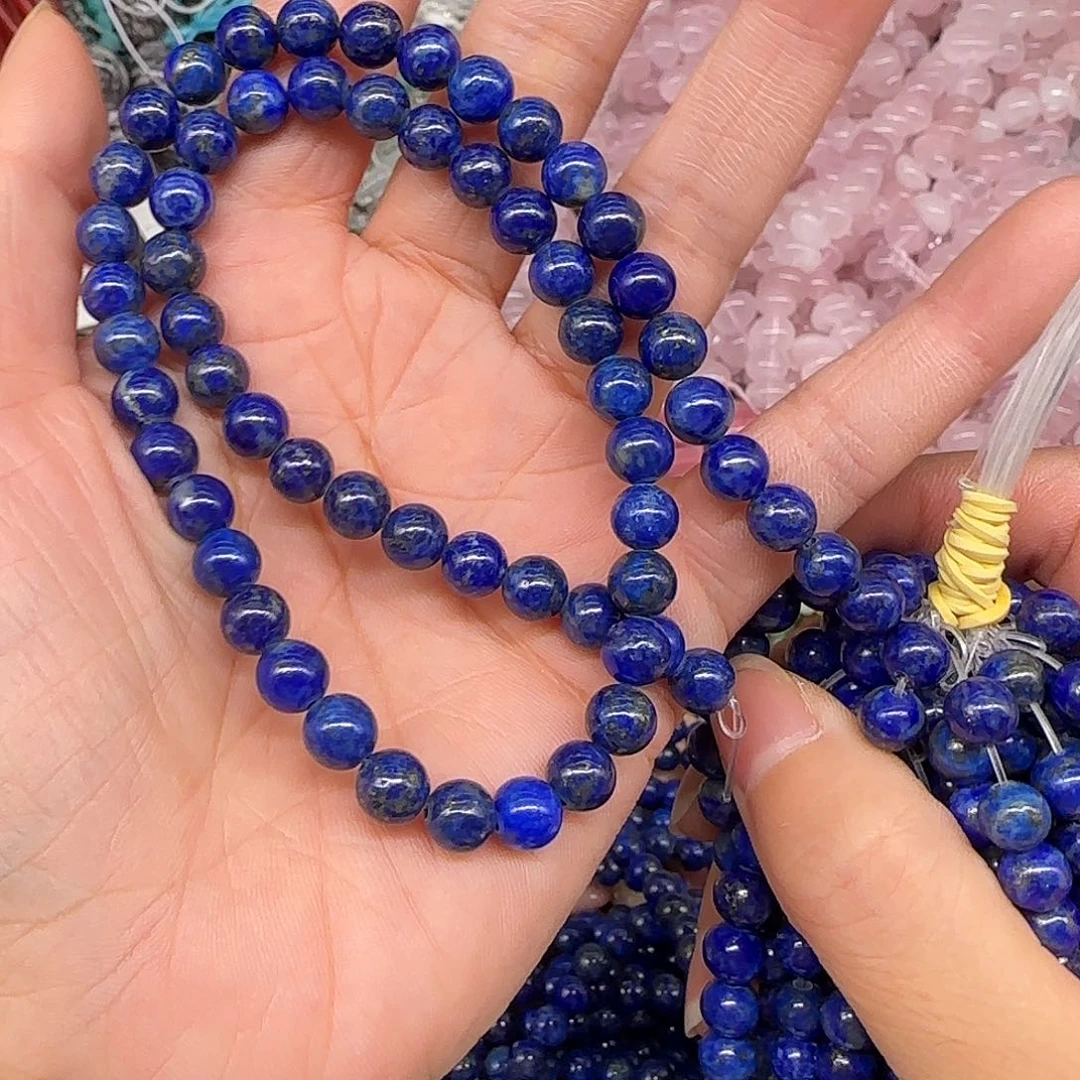 玛瑙/玉髓合金珠宝半成品青金6mm一条