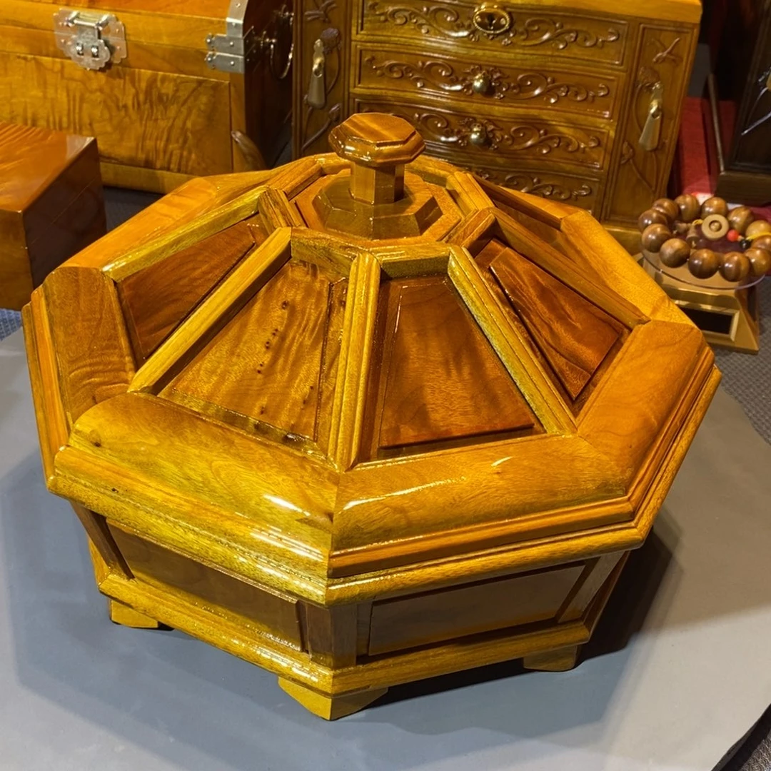 金丝楠金丝楠木小叶八角果盘带纹理