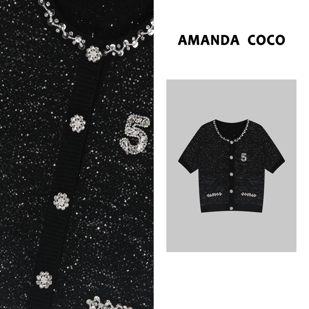 静静 | 法式浪漫~高定重工串钻气质毛衣