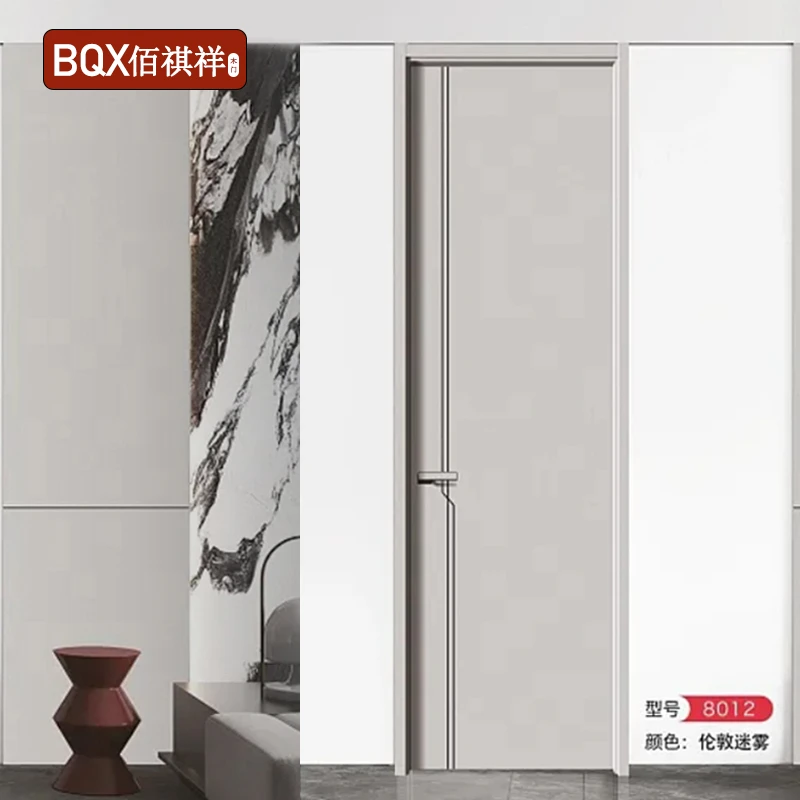 佰祺祥PET肤感卧室门家用免漆实木门环保室内门套装门房间门定制