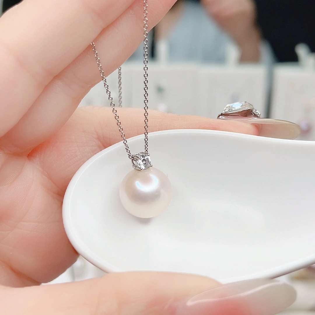 吊坠(不含链)淡水珍珠银S925镶嵌