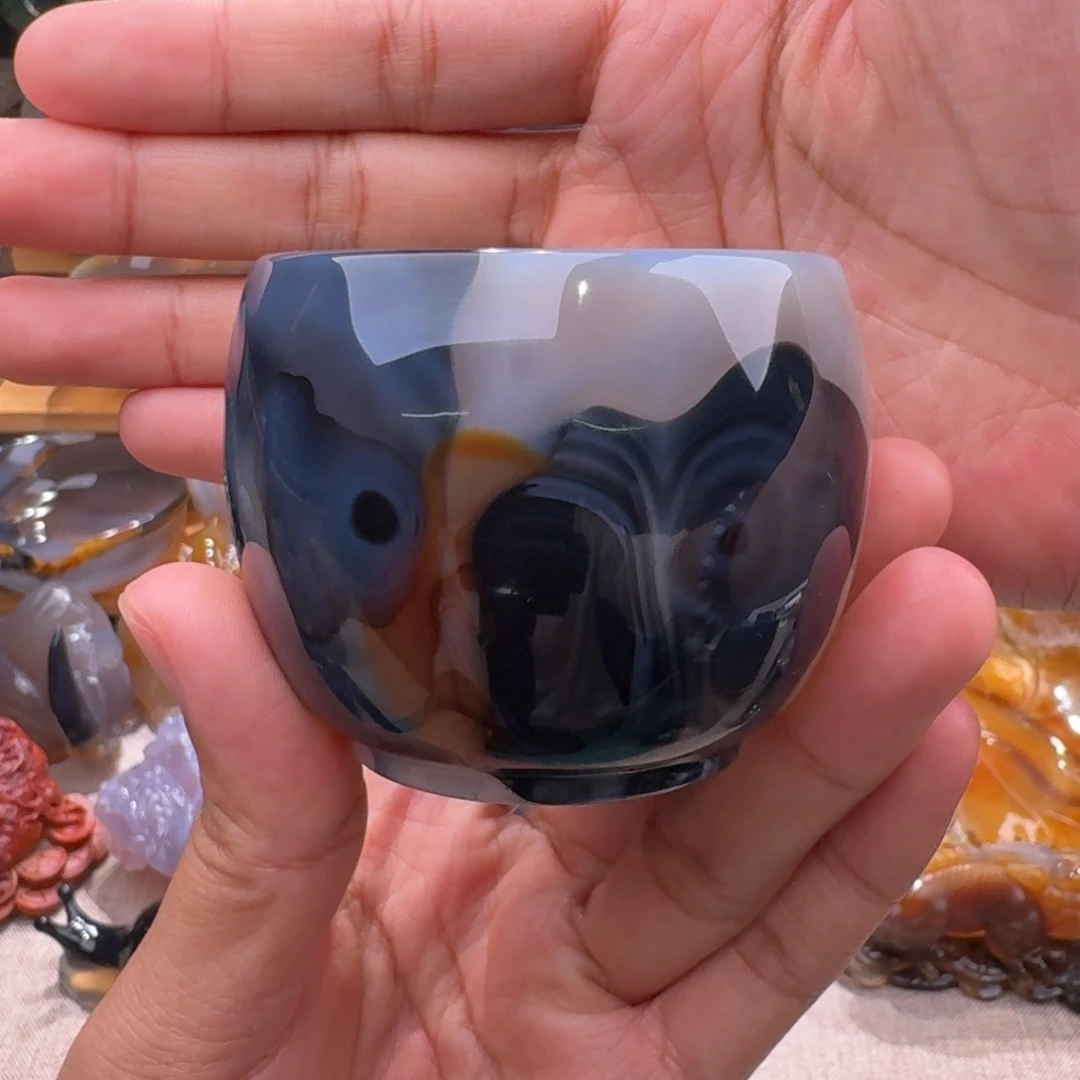 玛瑙/玉髓玛瑙茶杯未镶嵌永***&