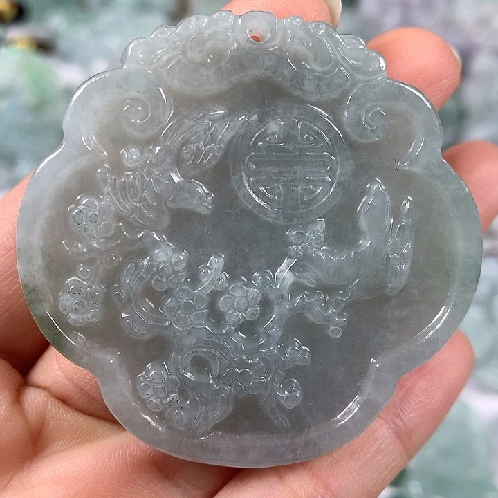 颈饰未镶嵌翡翠鸟语花香喜上眉梢如意福利