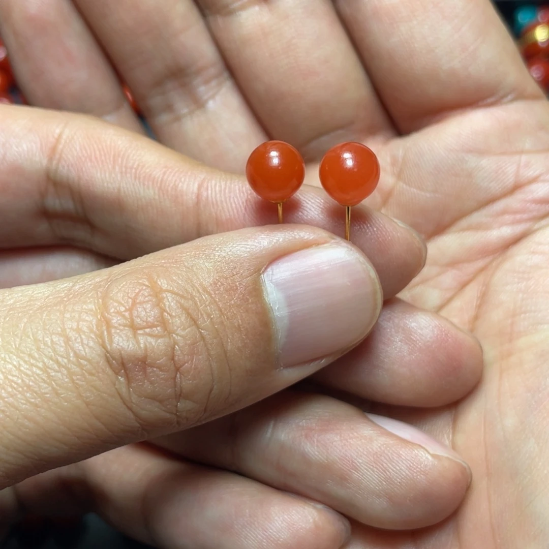 南红玛瑙珠宝奇石18K金镶嵌随*