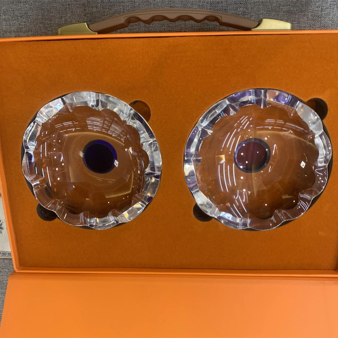 沏时光K9水晶杯水晶彩色大果盘精美礼盒套装