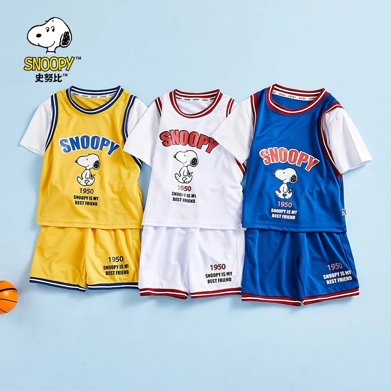 史努比儿童潮童男童速干篮球套装夏款洋气运动套装STZ6005-ZB