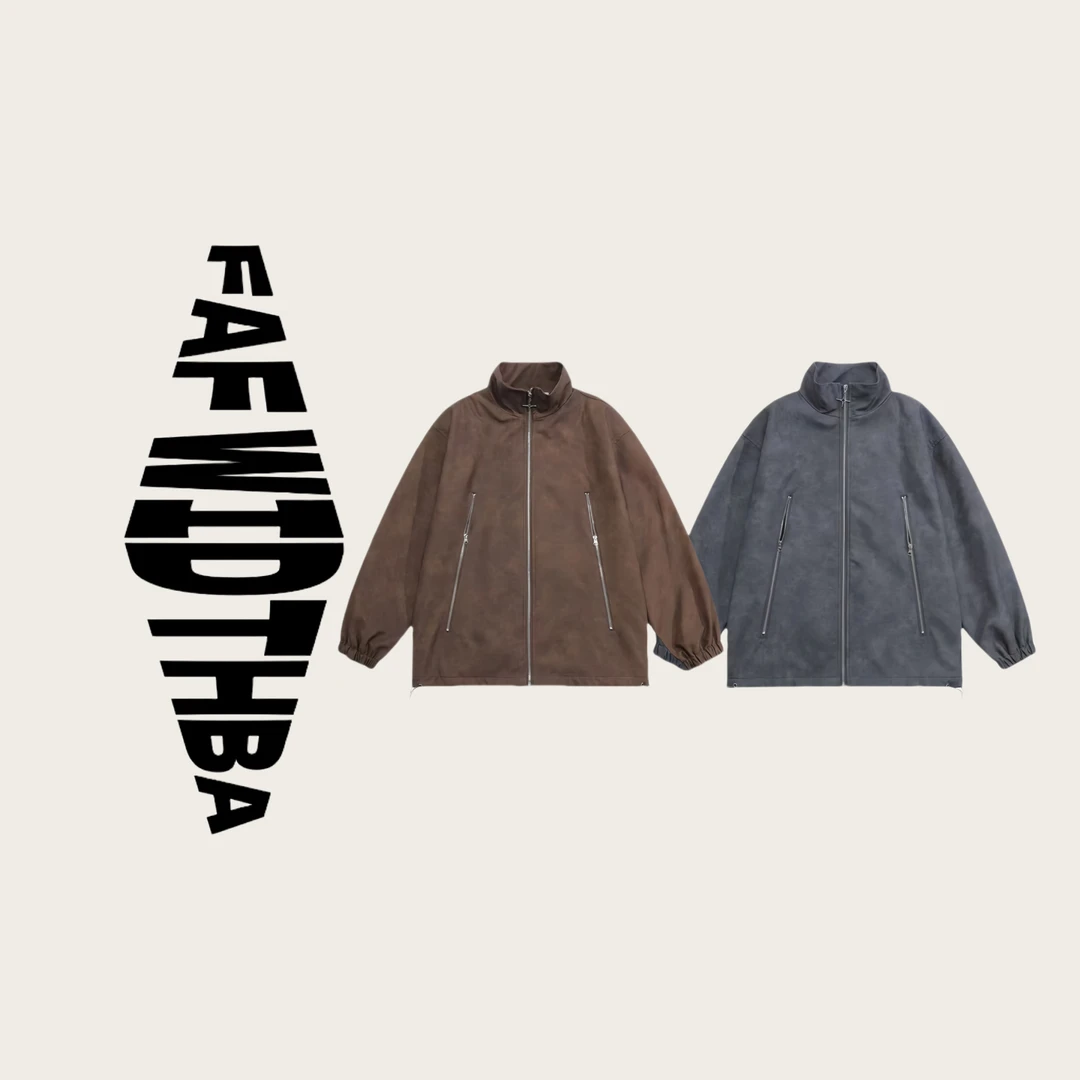 WT33070 扎染皮衣外套男春美式高街宽松立领皮夹克