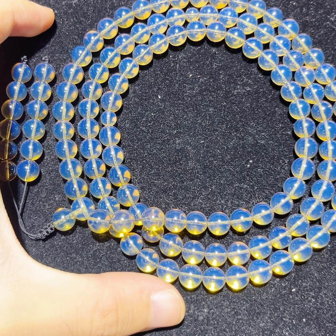 蓝珀未镶嵌珠宝奇石8mmS蓝珀108