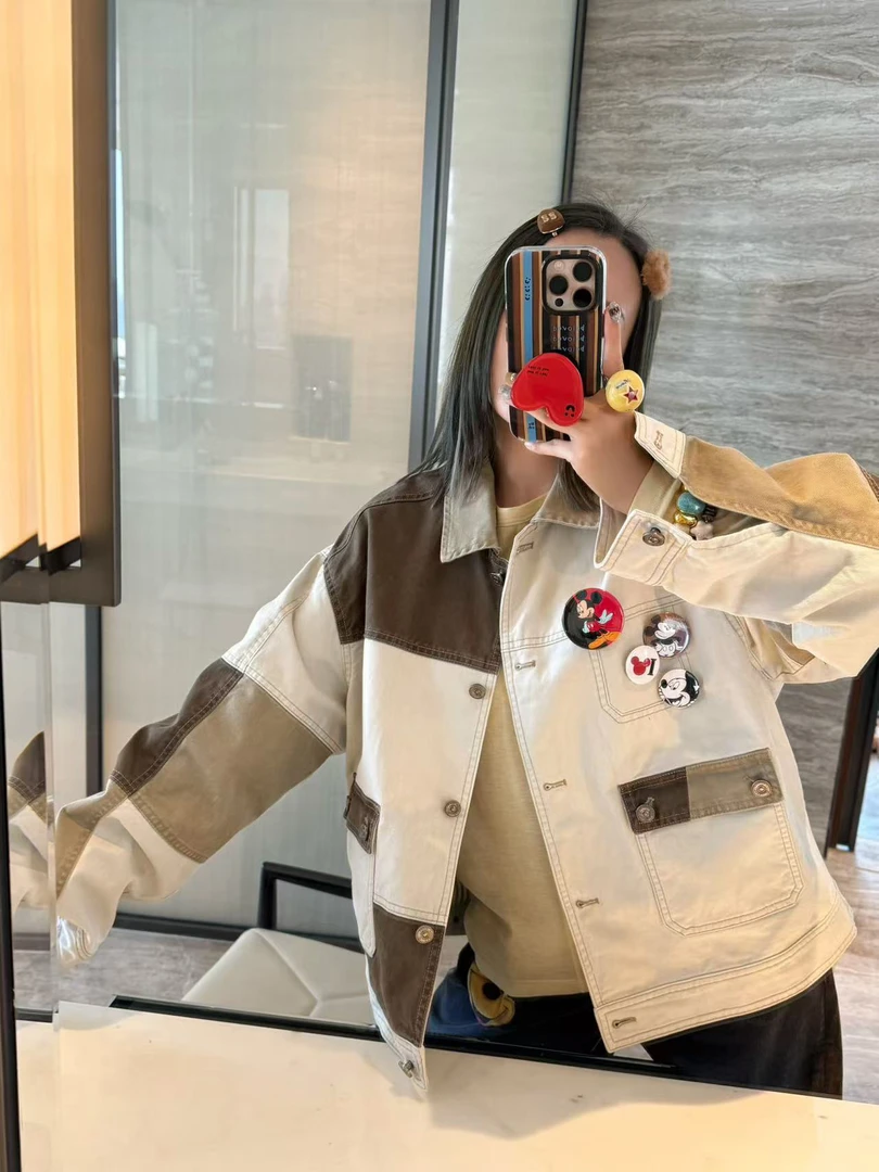 4630#深圳BOHAN秀秀家2025早春新款拼接米奇牛仔外套