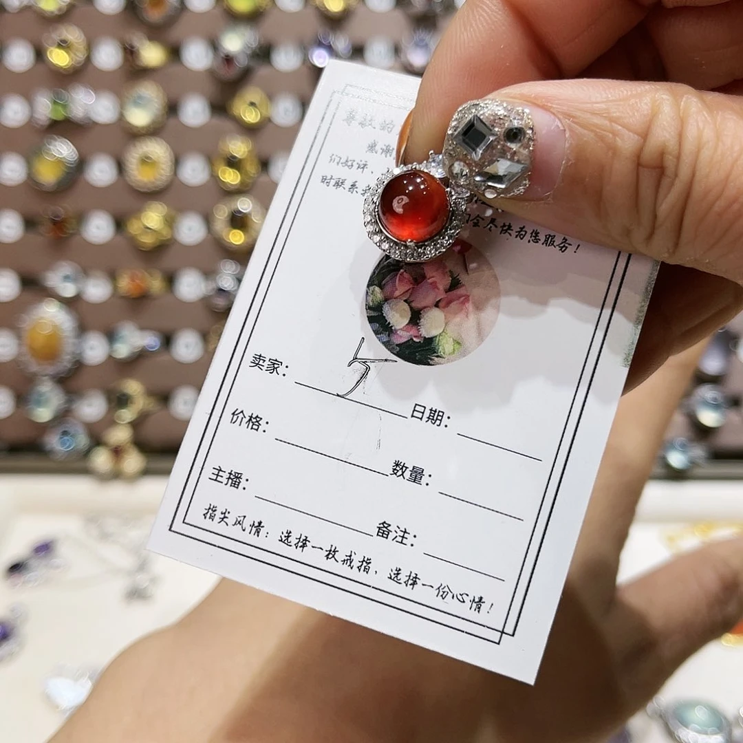 岫玉戒指银S925镶嵌吊坠