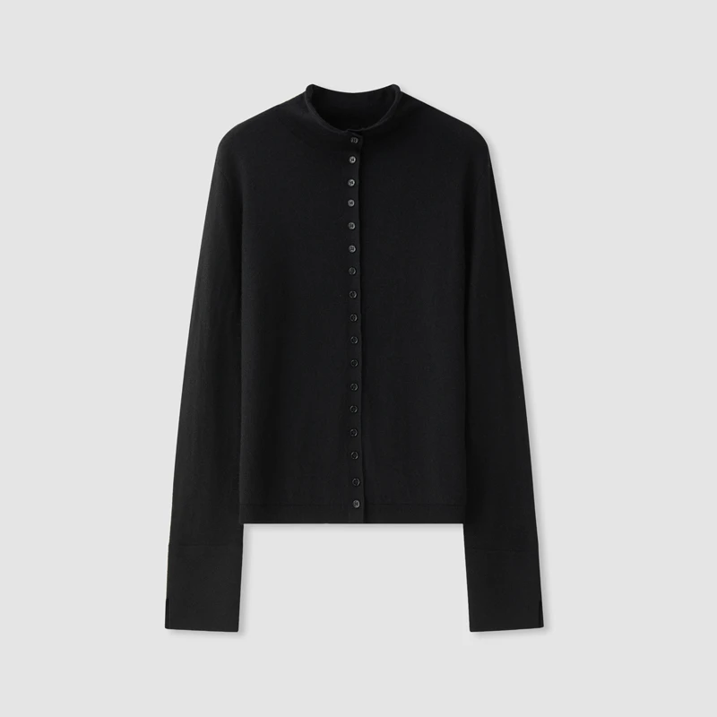 【冬姐自主品牌】VOR 2股60支精纺羊毛衫小立领针织开衫 V25300017