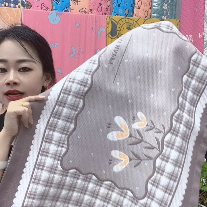 棉三朵花咖色纯棉