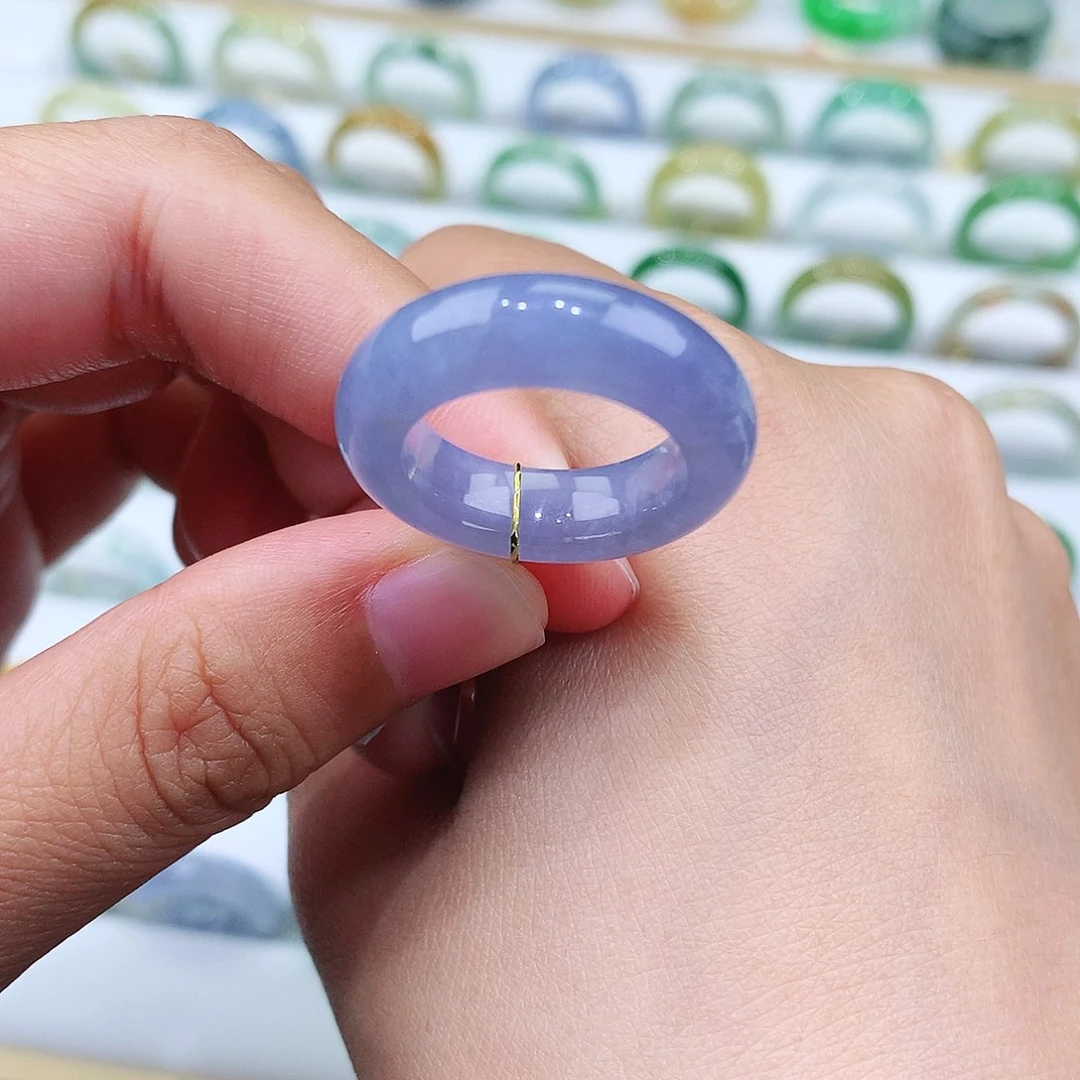 翡翠戒指未镶嵌12号冰润紫罗兰
