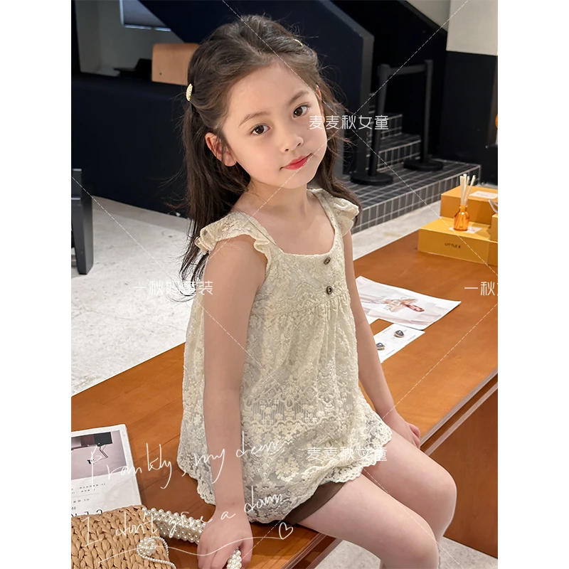 【小飞袖小衫+一眼爱上+精致又】女童夏季方领小衫【XA25174】