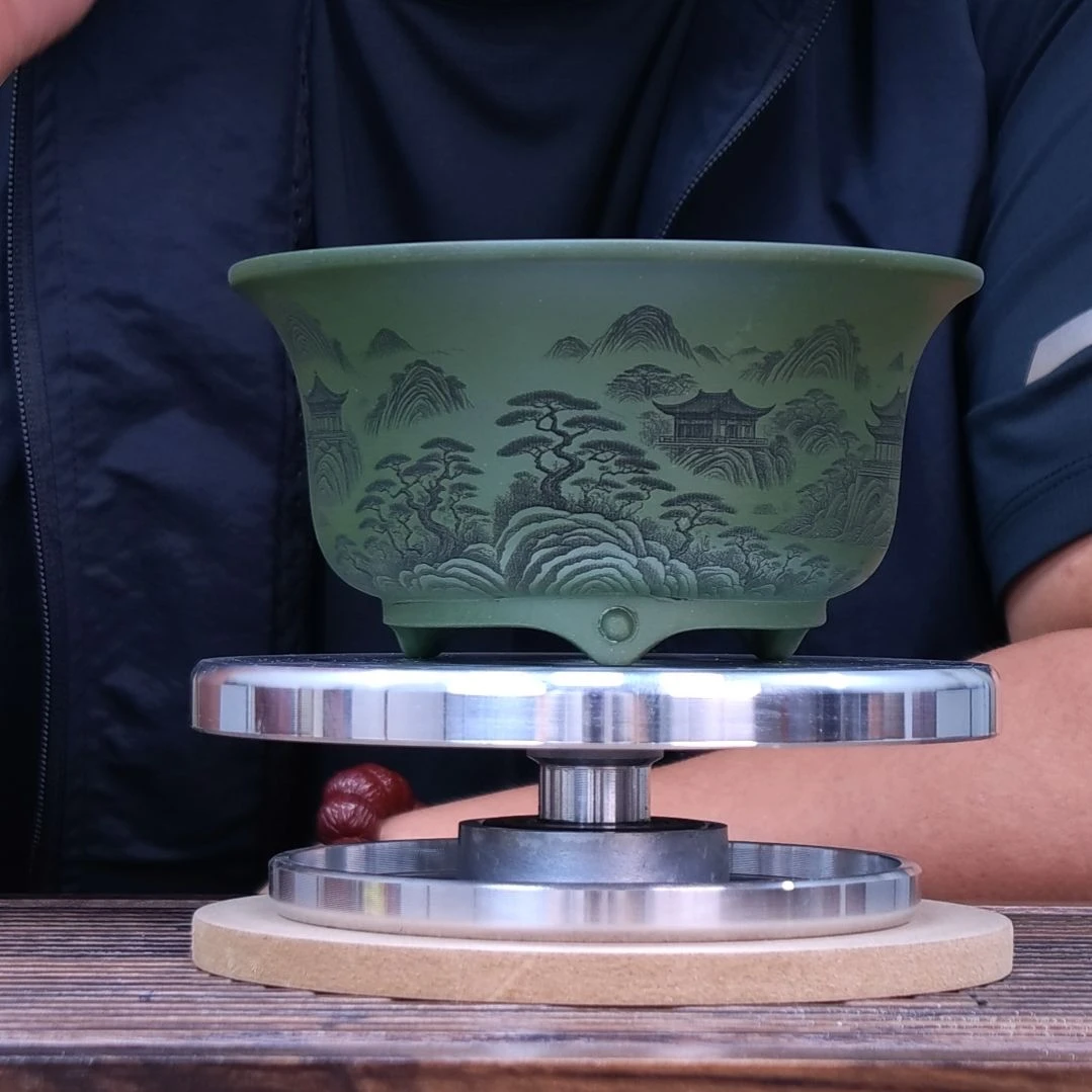 紫砂花盆同喜同喜