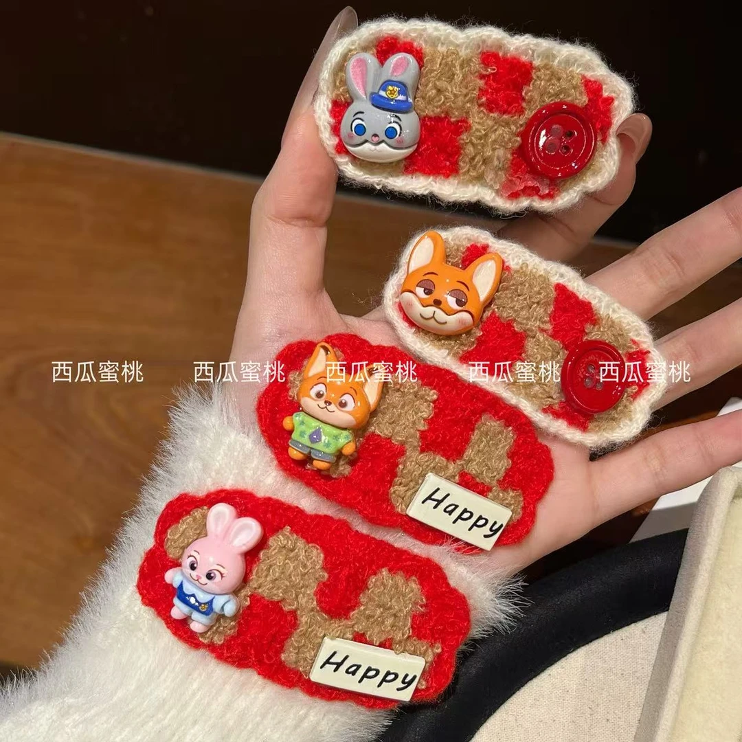 新年动物城尼克朱迪少女学生可爱少女心碎发刘海bb夹发卡卡通发夹