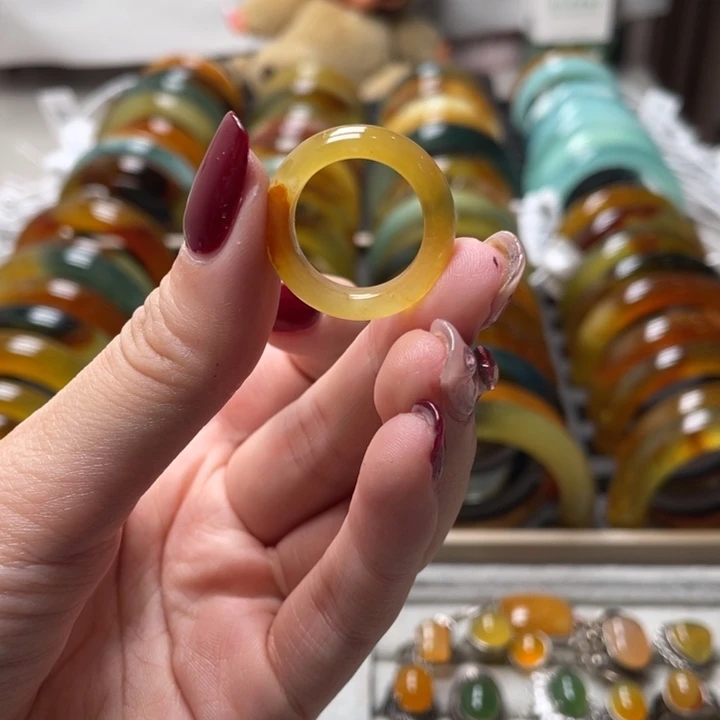 蛇纹石玉未镶嵌戒指圈17