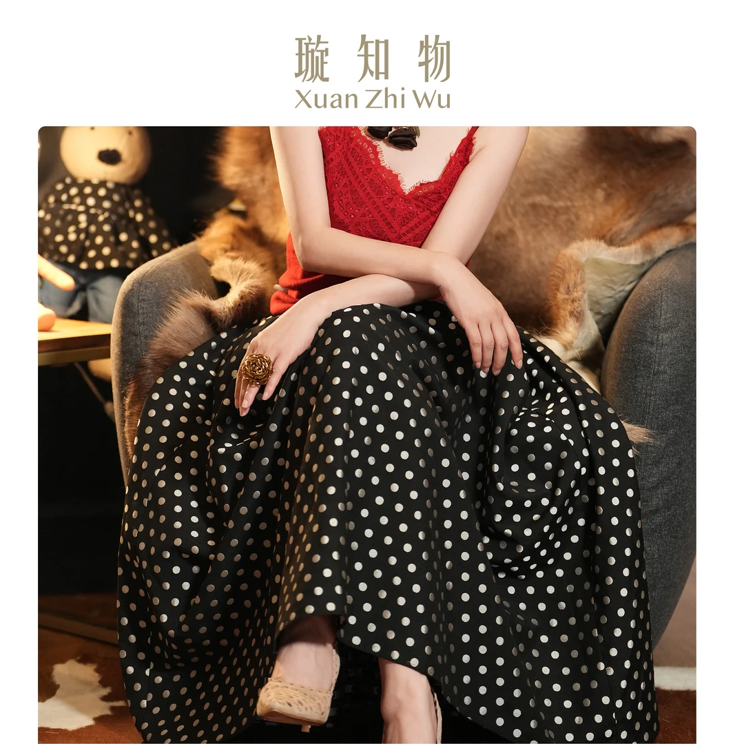 北极星波点半裙 轻奢时尚简约半身裙王璇原创设计