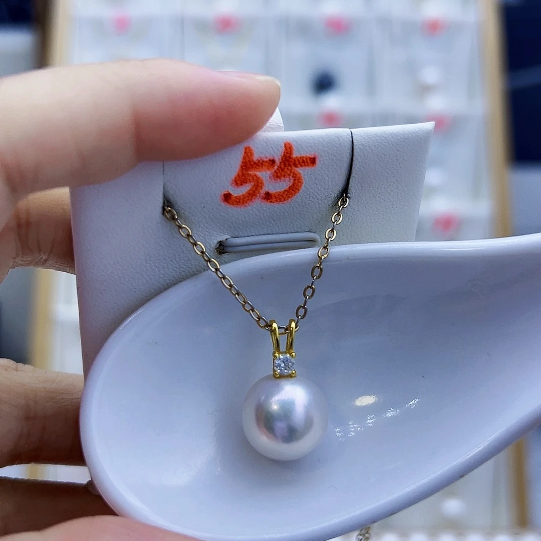 吊坠(不含链)银S925镶嵌淡水珍珠