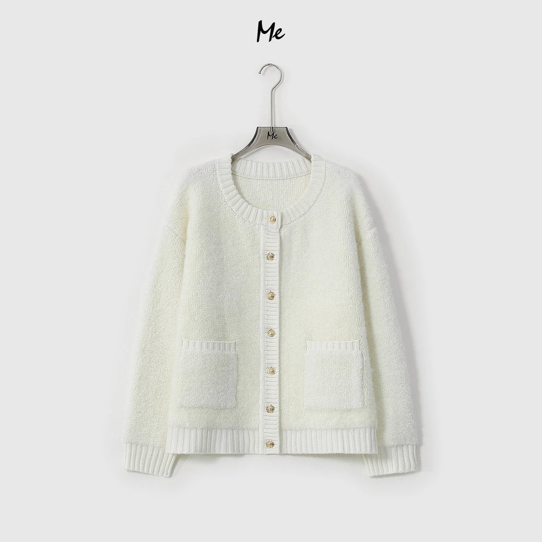 ME【金豆冰淇淋（高克重）】超细美利奴颗粒绒时尚保暖毛衣MESA5818