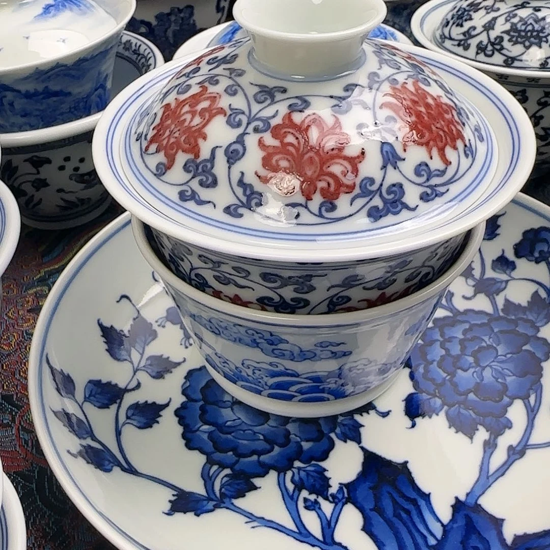 小*哥两件全手绘景德镇陶瓷艺术