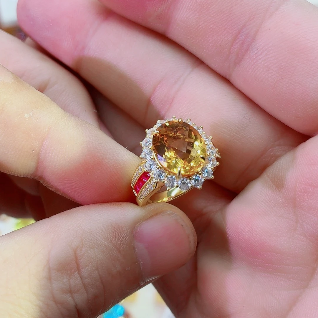 银S925镶嵌戒指水晶