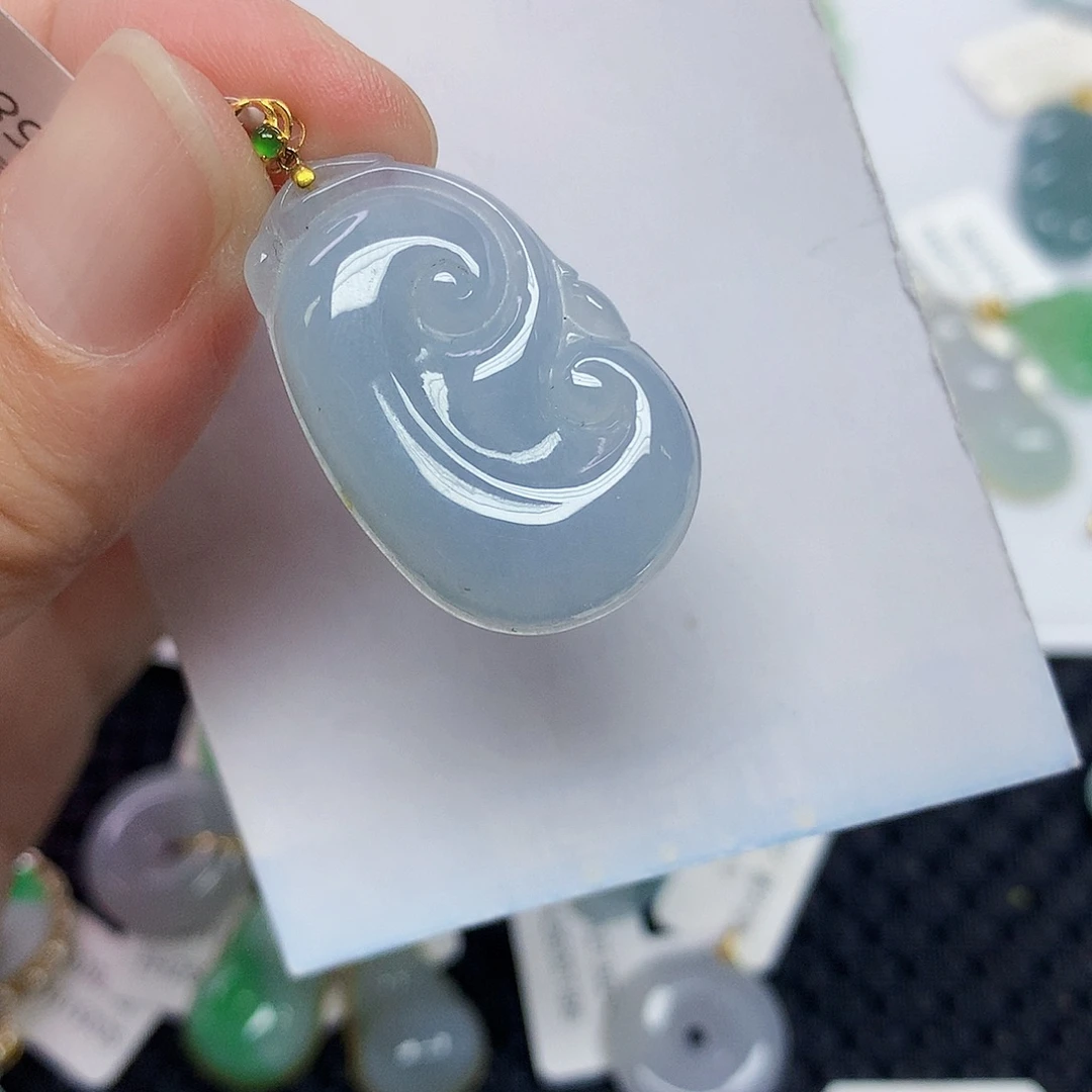 翡翠18K金镶嵌颈饰356789