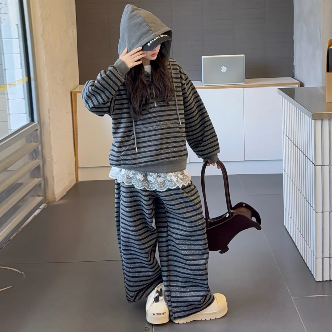 简约潮牌店铺儿童服装2025年新款衣服女童装秋装套装6-12岁高级感