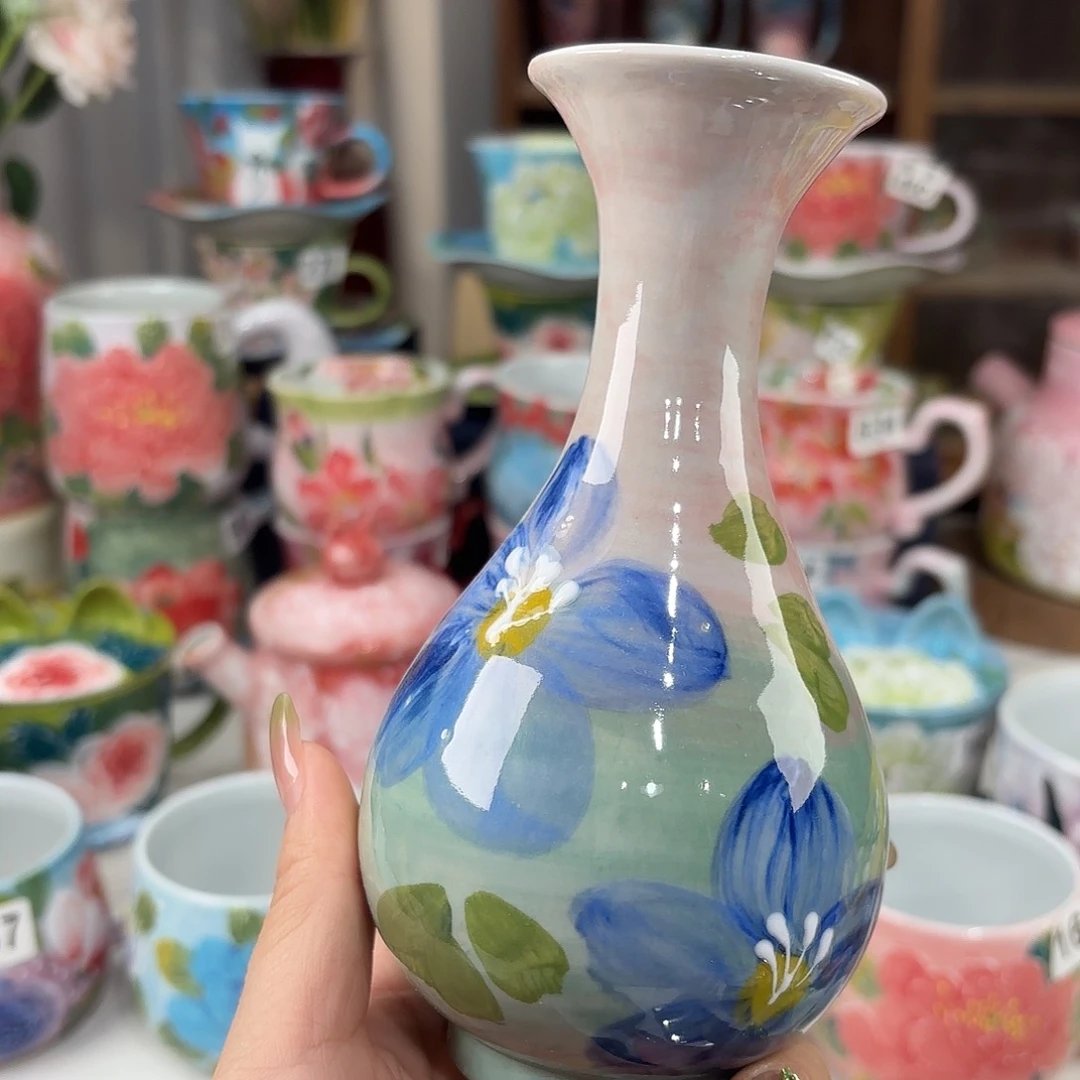 景德镇手绘高温釉下彩陶瓷茶具