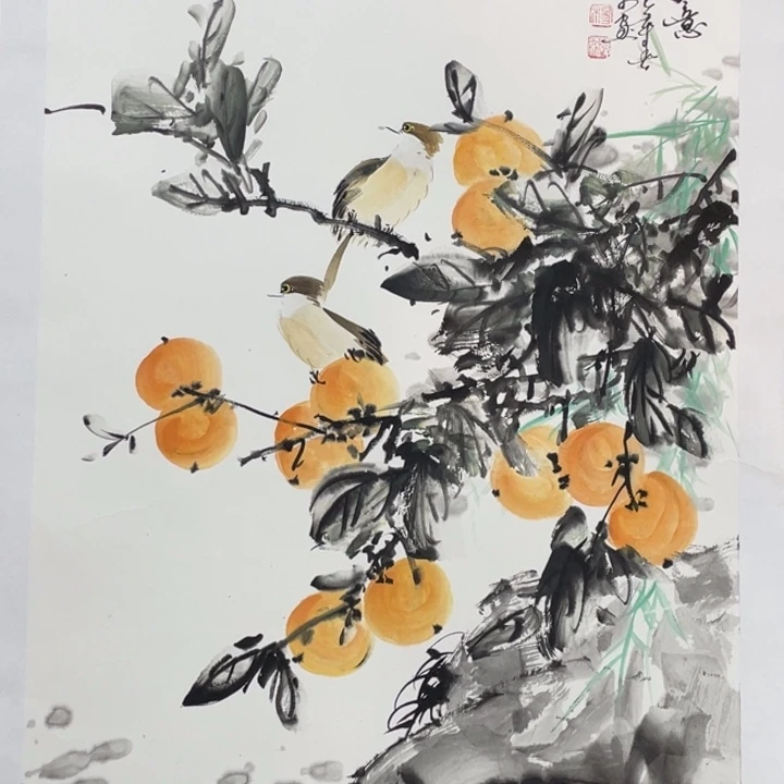 国画四尺三开作品