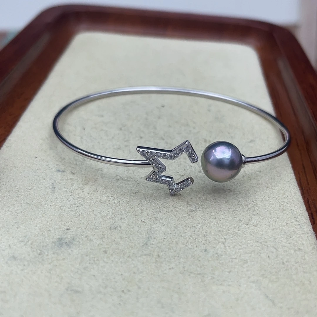 手绳银S925镶嵌海水珍珠