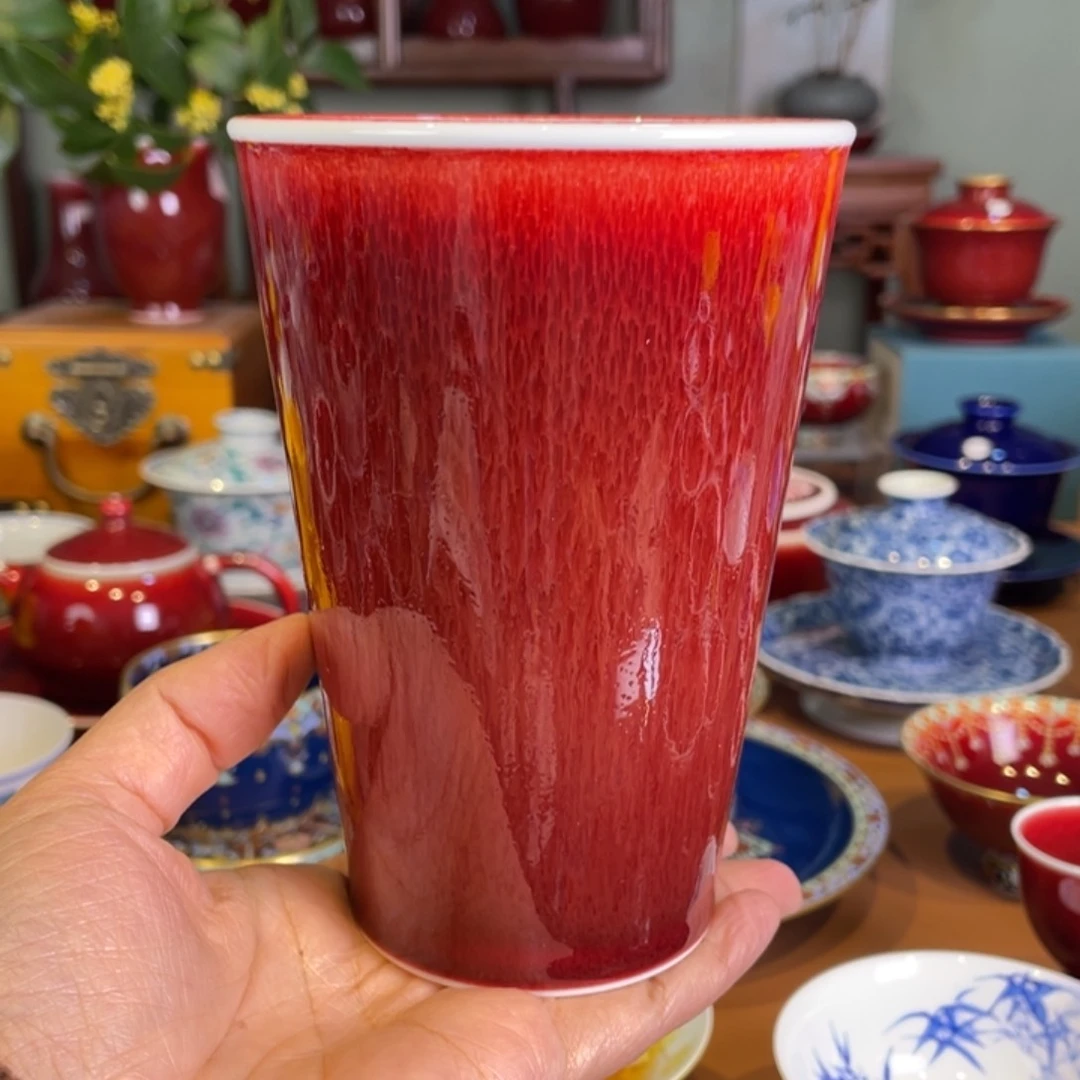 清欢雅玩原矿郎红可乐杯