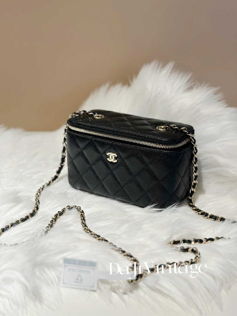 99新 Chanel/香奈儿 大吉中古/Chanel香奈儿25c黑金长盒子斜挎包