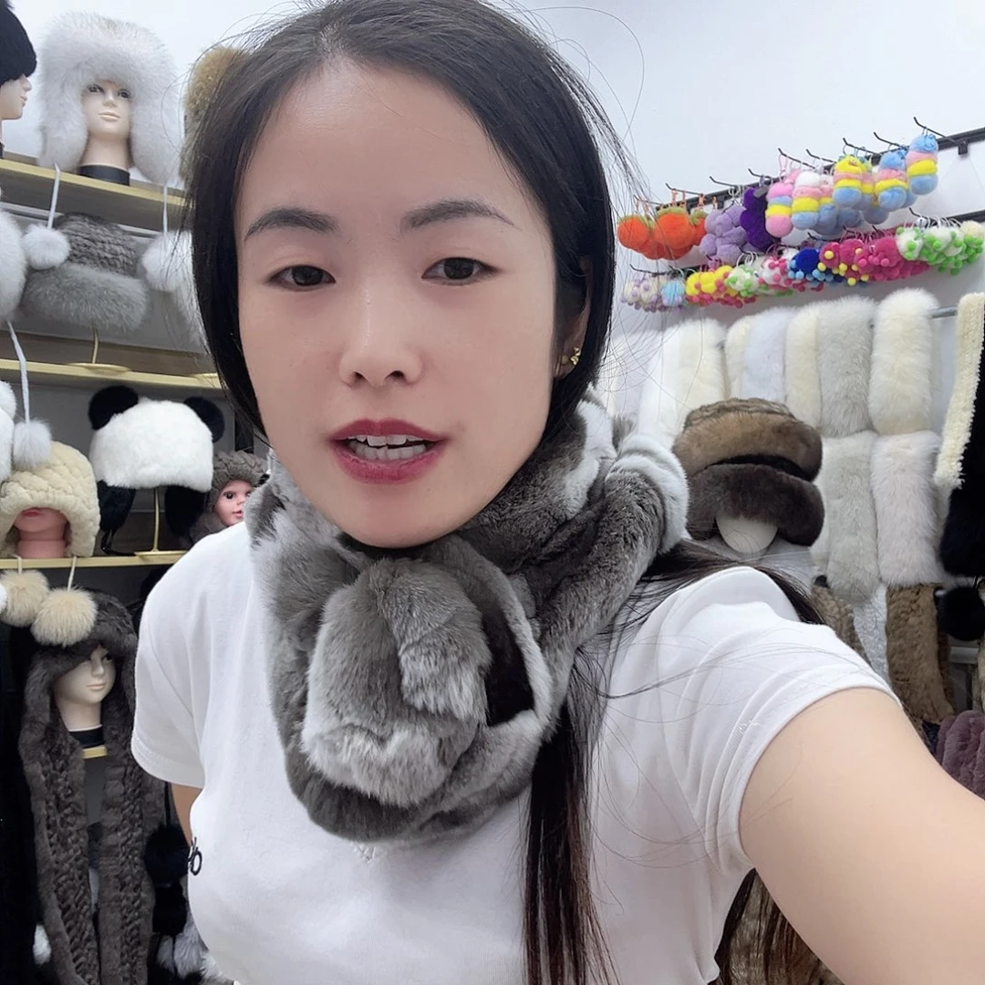 兔皮绿霜色兔毛真毛微瑕疵