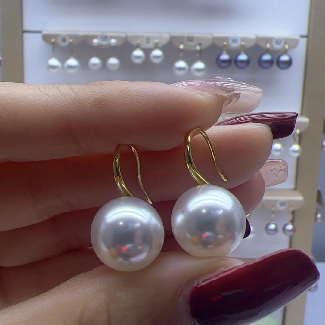 淡水珍珠耳饰18K金镶嵌